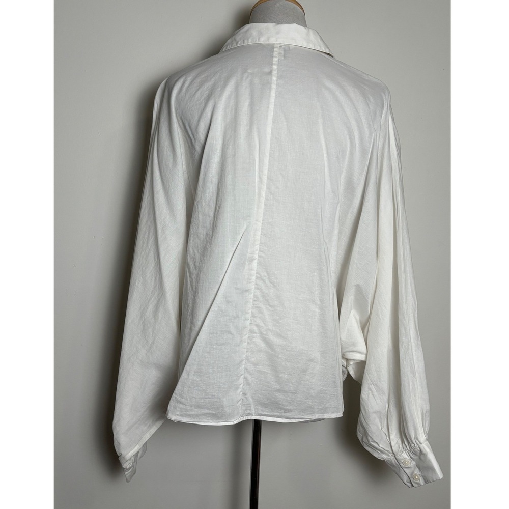 Banana Republic Womens Oversized Dolman Sleeve Shirt XXL White Cotton Button Up - Picture 3 of 5